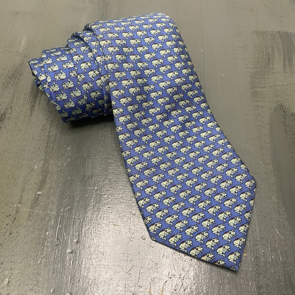 Vineyard Vines Tie Caxys Lake Forest Academy Green Frogs - Picture 1 of 9